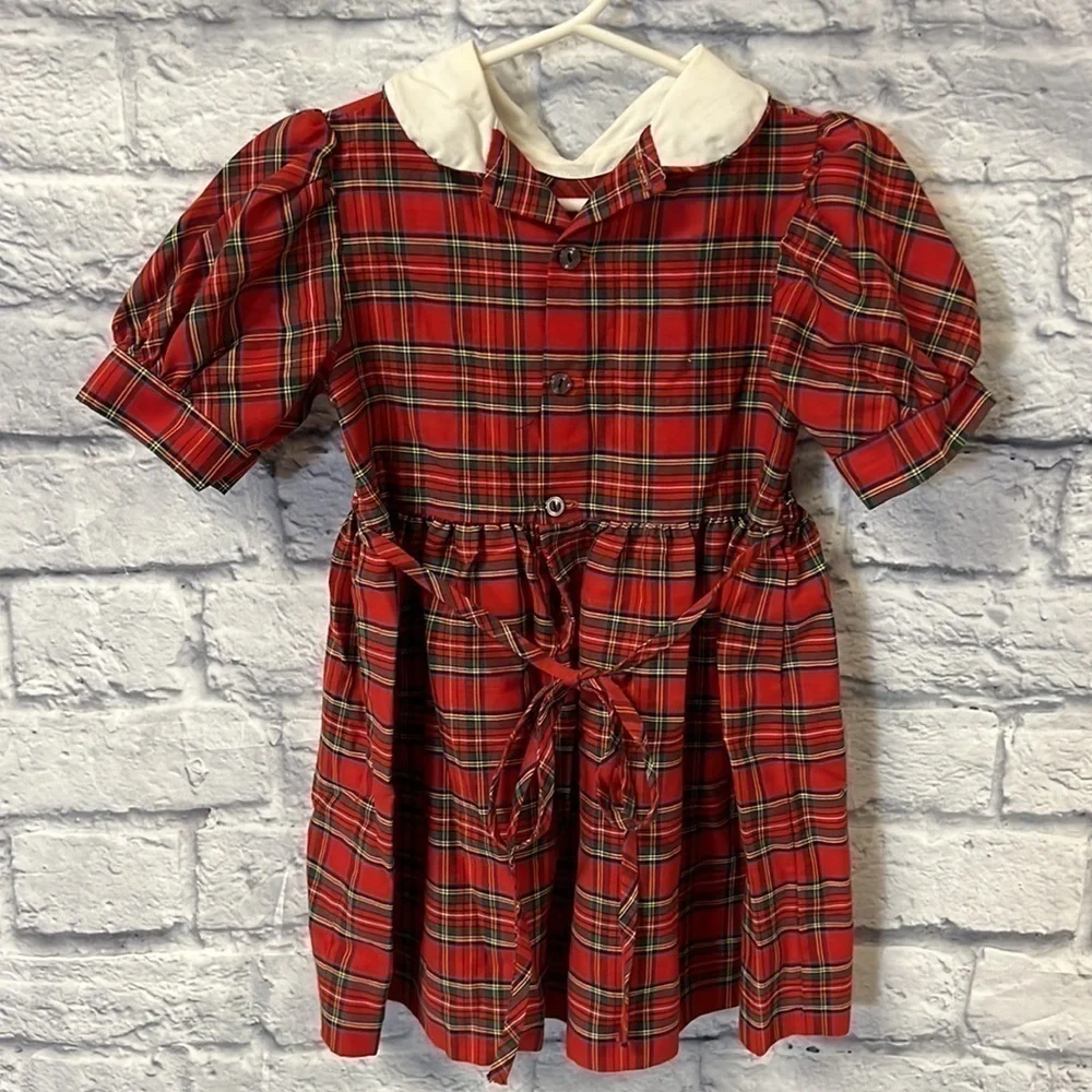 Vintage Winnie the Pooh plaid embroidered dress size 4